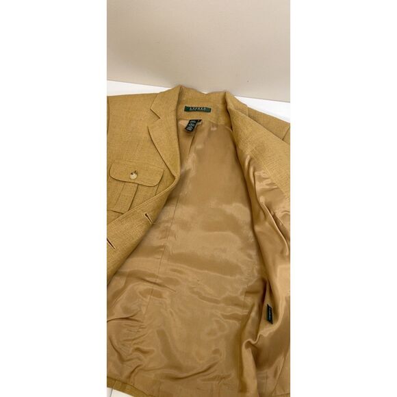 Lauren Ralph Lauren 100% Linen safari/military style top. Size 6. - Picture 6 of 7